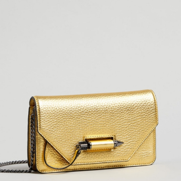 Mackage Handbags - Mackage 2 in 1 Zoey gold mini leather crossbody bag